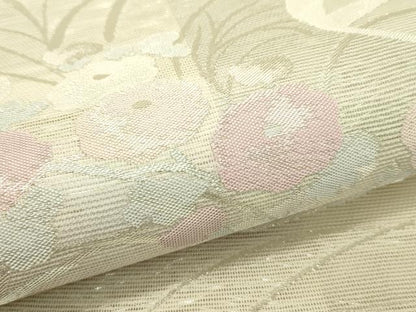 平和屋着物＊夏物　六通柄袋帯　花籠文　銀糸　正絹　逸品　CABH5803rv