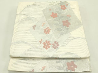 平和屋着物＊夏物　六通柄　京袋帯　色紙重ね花文　銀糸　CABH5804rv