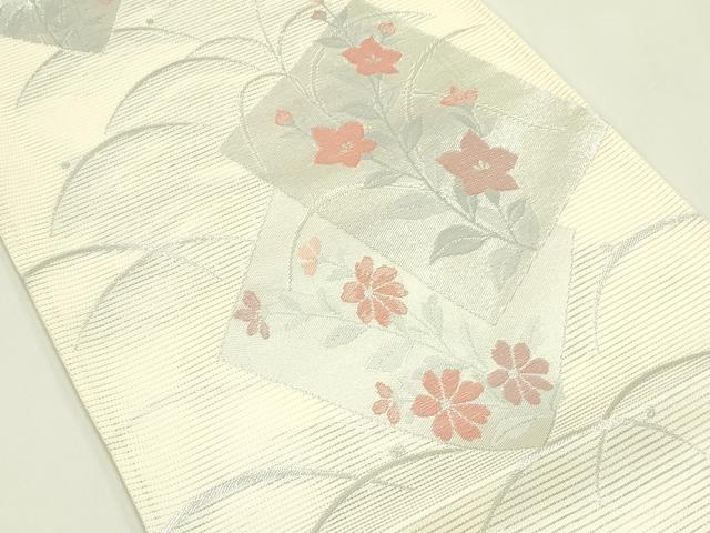 平和屋着物＊夏物　六通柄　京袋帯　色紙重ね花文　銀糸　CABH5804rv