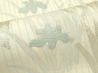平和屋着物＊夏物 六通柄袋帯 唐織 杜若 銀糸 正絹 逸品 CABH5807rv