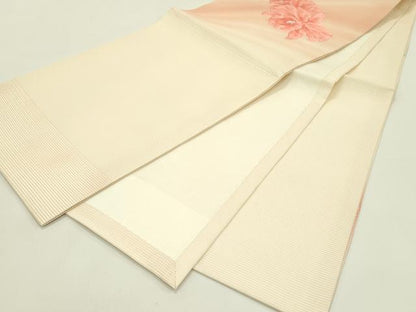 平和屋着物＊夏物　九寸開き名古屋帯　唐織　牡丹　銀糸　正絹　逸品　未使用　CABH5811rv