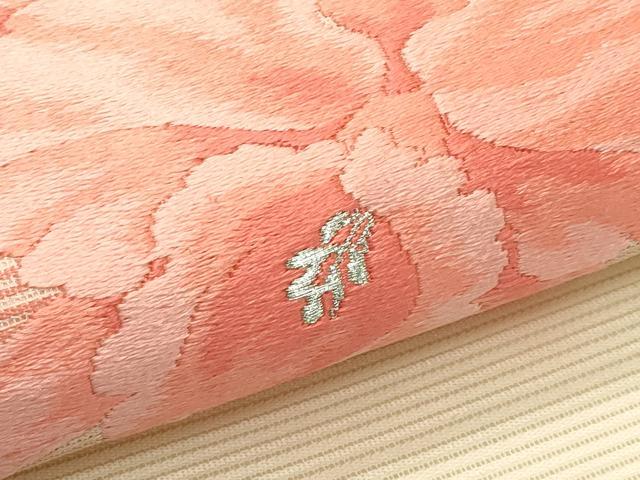 平和屋着物＊夏物　九寸開き名古屋帯　唐織　牡丹　銀糸　正絹　逸品　未使用　CABH5811rv