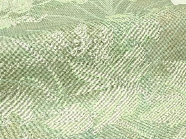 平和屋着物＊夏物　九寸開き名古屋帯　草花文　銀糸　正絹　逸品　CABH5812rv