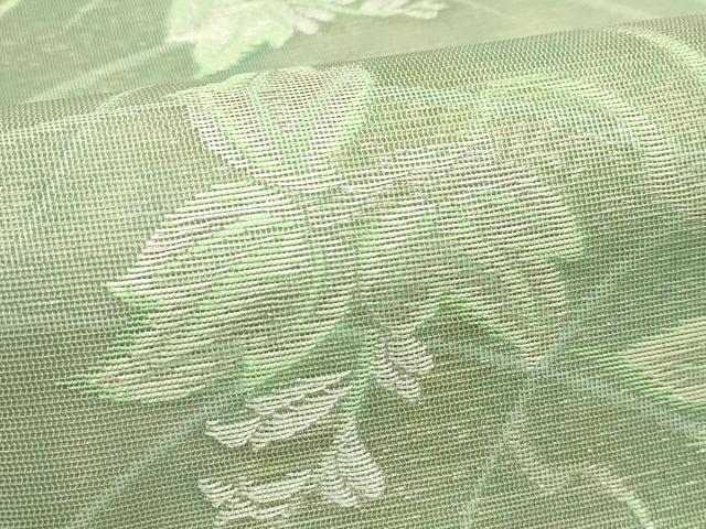 平和屋着物＊夏物　九寸開き名古屋帯　草花文　銀糸　正絹　逸品　CABH5812rv