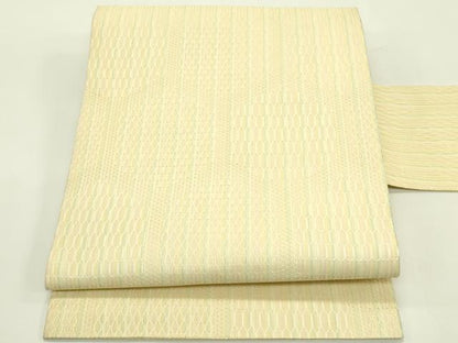 平和屋着物＊夏物　九寸名古屋帯　亀甲文様　正絹　逸品　未使用　CABH5813rv