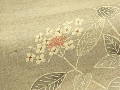 平和屋着物＊夏物　九寸名古屋帯　型染め　紫陽花　麻　逸品　CABH5815rv