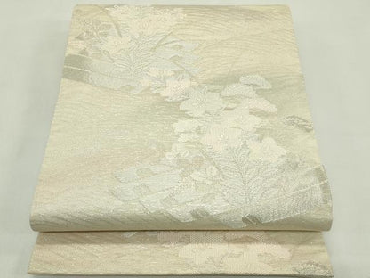 平和屋着物＊夏物 六通柄袋帯 秋草筏文 銀糸 正絹 逸品 CABH5817rv