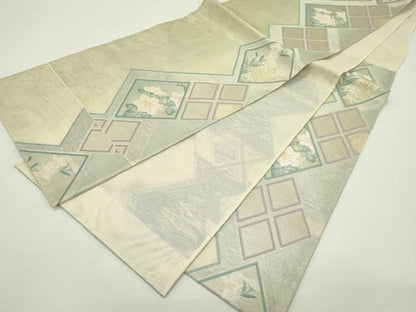 平和屋着物＊夏物 西陣 まいづる謹製 六通柄袋帯 菱花文 金銀糸 正絹 逸品 CABH5818rv