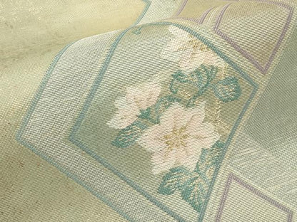 平和屋着物＊夏物 西陣 まいづる謹製 六通柄袋帯 菱花文 金銀糸 正絹 逸品 CABH5818rv