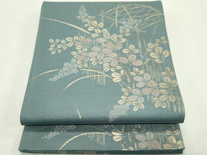 平和屋着物＊夏物 六通柄袋帯 萩 金糸 正絹 逸品 CABH5820rv