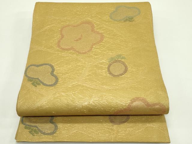 平和屋着物＊夏物 全通柄袋帯 梅松文 金糸 正絹 逸品 CABH5828rv