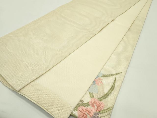 平和屋着物＊夏物 太鼓柄袋帯 杜若 正絹 逸品 未使用 CABH5829rv