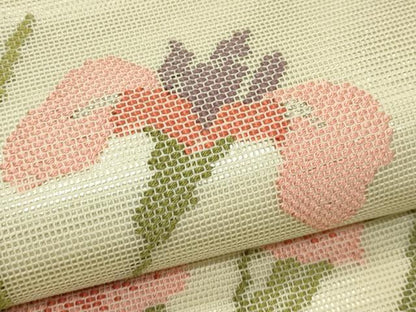 平和屋着物＊夏物 太鼓柄袋帯 杜若 正絹 逸品 未使用 CABH5829rv