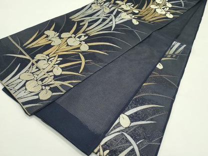 平和屋着物＊夏物 六通柄袋帯 杜若 金銀糸 正絹 逸品 CABH5830rv