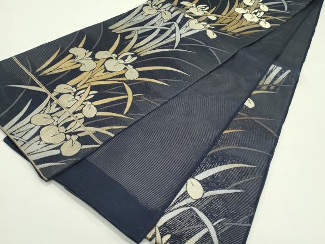 平和屋着物＊夏物 六通柄袋帯 杜若 金銀糸 正絹 逸品 CABH5830rv