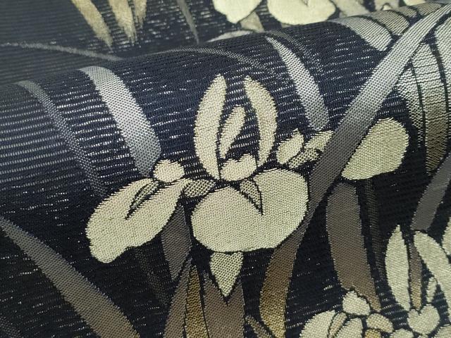平和屋着物＊夏物 六通柄袋帯 杜若 金銀糸 正絹 逸品 CABH5830rv