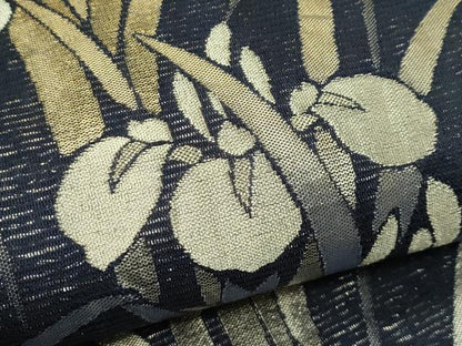 平和屋着物＊夏物 六通柄袋帯 杜若 金銀糸 正絹 逸品 CABH5830rv