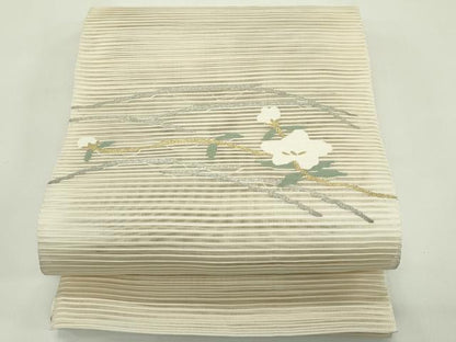平和屋着物＊夏物　八寸名古屋帯　絽綴れ　枝花文　金銀糸　正絹　逸品　未使用　CABH5836rv