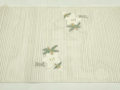 平和屋着物＊夏物　八寸名古屋帯　絽綴れ　枝花文　金銀糸　正絹　逸品　未使用　CABH5836rv