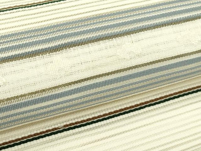平和屋着物＊夏物　八寸名古屋帯　絽綴れ　花霞文　金糸　正絹　逸品　CABH5837rv