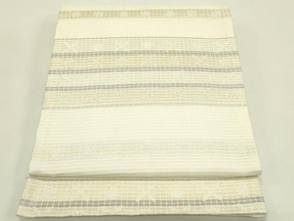 平和屋着物＊夏物 六通柄袋帯 横段文 金銀糸 正絹 逸品 CABH5843rv