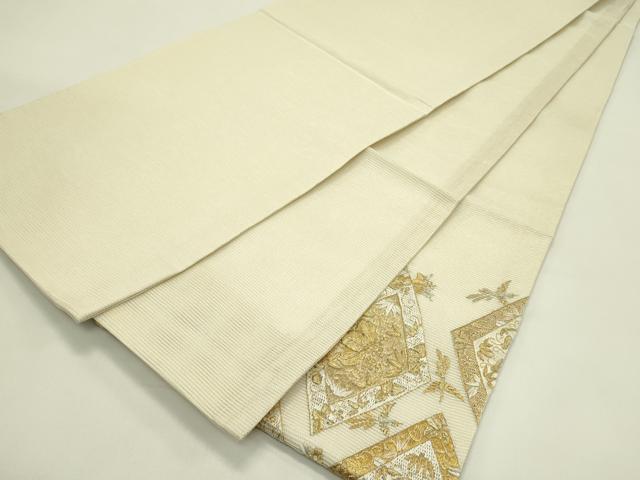 平和屋着物＊夏物　丸帯　総刺繍　絽刺し　区限刺繍　鳳凰菱花文　金銀糸　正絹　逸品　CABH5844rv
