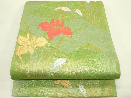 平和屋着物＊夏物 全通柄 本袋帯 杜若 金銀糸 正絹 逸品 未使用 CABH5845rv