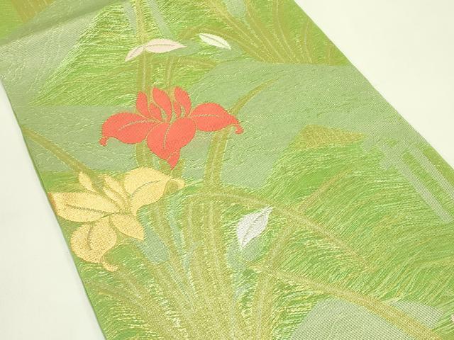 平和屋着物＊夏物 全通柄 本袋帯 杜若 金銀糸 正絹 逸品 未使用 CABH5845rv