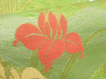平和屋着物＊夏物 全通柄 本袋帯 杜若 金銀糸 正絹 逸品 未使用 CABH5845rv