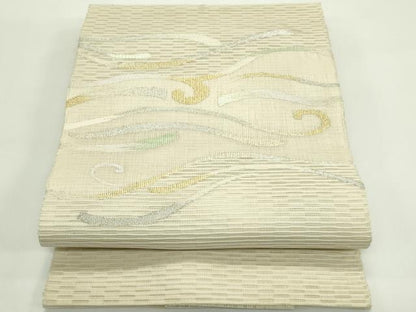 平和屋着物＊夏物　八寸名古屋帯　絽綴れ　霞文　金銀糸　正絹　逸品　CABH5852rv