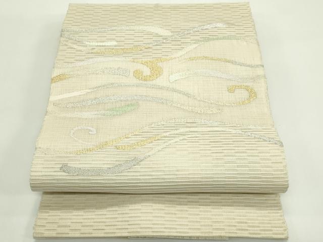 平和屋着物＊夏物　八寸名古屋帯　絽綴れ　霞文　金銀糸　正絹　逸品　CABH5852rv