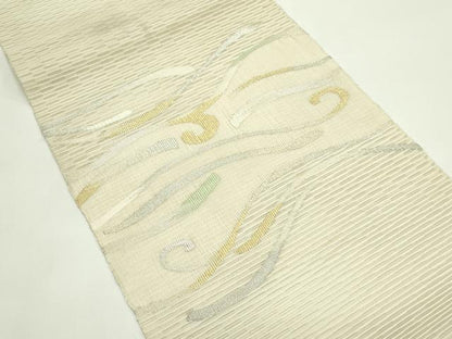 平和屋着物＊夏物　八寸名古屋帯　絽綴れ　霞文　金銀糸　正絹　逸品　CABH5852rv