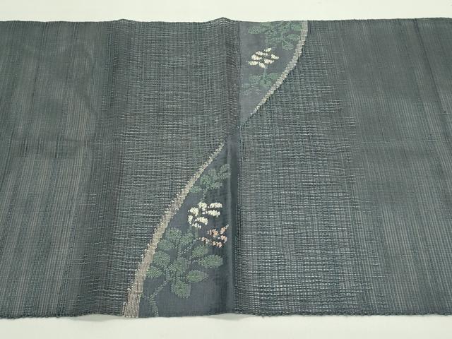 平和屋着物＊夏物　八寸名古屋帯　草花文　金糸　正絹　逸品　CABH5853rv