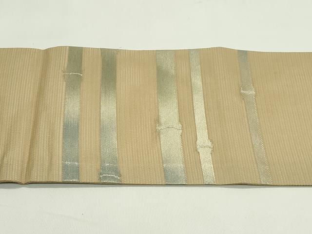 平和屋着物＊夏物　九寸名古屋帯　竹並び　金糸　正絹　逸品　未使用　CABH5859rv