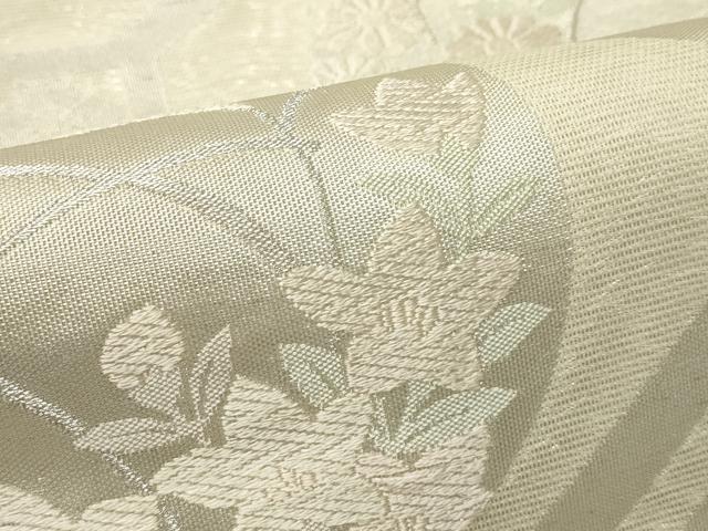 平和屋着物＊夏物　六通柄袋帯　唐織　蜀江秋草文　銀糸　正絹　逸品　未使用　CABH5861rv