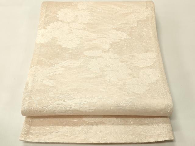 平和屋着物＊夏物　六通柄袋帯　菊　銀糸　正絹　逸品　CABH5865rv