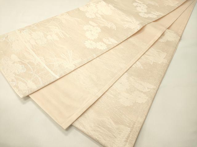 平和屋着物＊夏物　六通柄袋帯　菊　銀糸　正絹　逸品　CABH5865rv