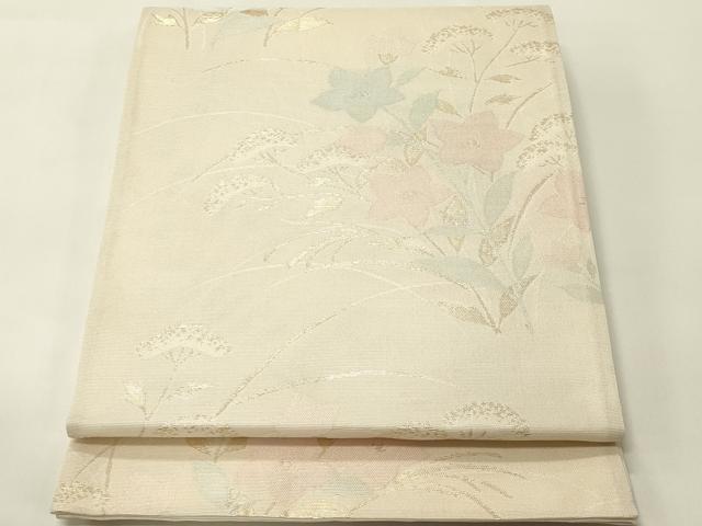 平和屋着物＊夏物　六通柄袋帯　桔梗　女郎花　金糸　正絹　逸品　CABH5866rv