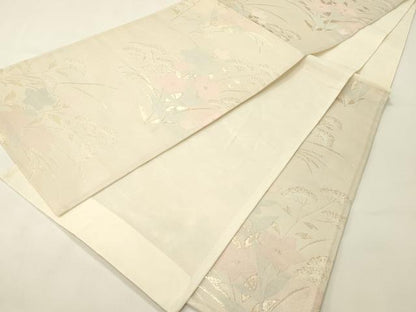 平和屋着物＊夏物　六通柄袋帯　桔梗　女郎花　金糸　正絹　逸品　CABH5866rv