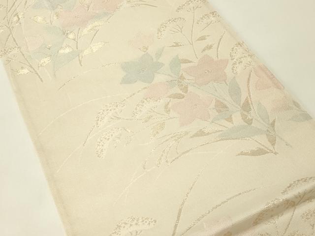 平和屋着物＊夏物　六通柄袋帯　桔梗　女郎花　金糸　正絹　逸品　CABH5866rv