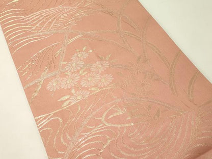 平和屋着物＊夏物　六通柄袋帯　菊　金銀糸　正絹　逸品　CABH5868rv