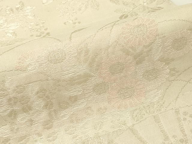 平和屋着物＊夏物　六通柄袋帯　草花扇文　金糸　正絹　逸品　CABH5869rv