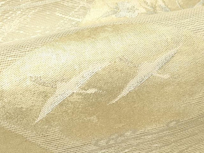 平和屋着物＊夏物　六通柄袋帯　遠山飛鶴秋草文　金銀糸　正絹　逸品　CABH5872rv