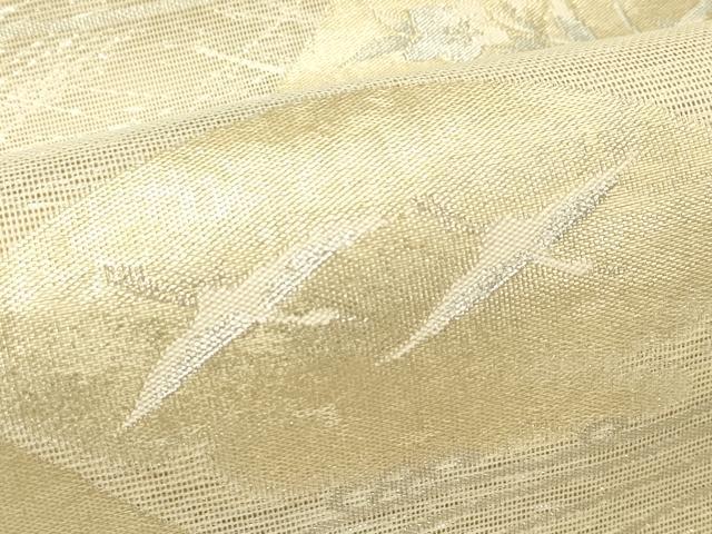 平和屋着物＊夏物　六通柄袋帯　遠山飛鶴秋草文　金銀糸　正絹　逸品　CABH5872rv