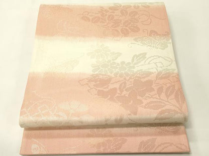 平和屋着物＊夏物　六通柄袋帯　舞蝶花筏文　金銀糸　正絹　逸品　CABH5873rv