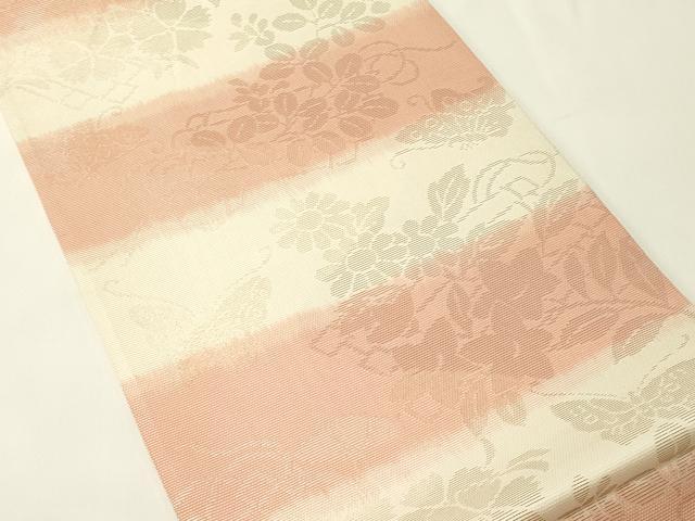 平和屋着物＊夏物　六通柄袋帯　舞蝶花筏文　金銀糸　正絹　逸品　CABH5873rv
