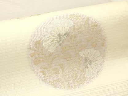 平和屋着物＊夏物　六通柄袋帯　草花丸文　金銀糸　正絹　逸品　CABH5874rv