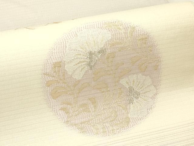 平和屋着物＊夏物　六通柄袋帯　草花丸文　金銀糸　正絹　逸品　CABH5874rv