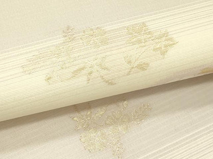 平和屋着物＊夏物　六通柄袋帯　草花丸文　金銀糸　正絹　逸品　CABH5874rv