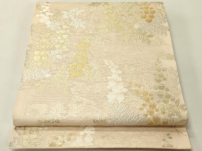 平和屋着物＊夏物　全通柄　本袋帯　草花文　金銀糸　正絹　逸品　CABH5875rv